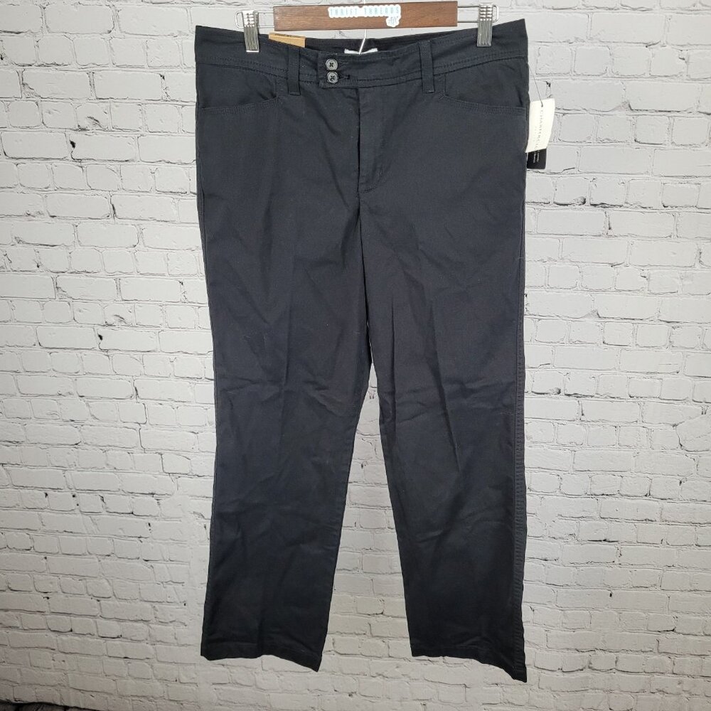 NWT Charter Club Black Cotton Stretch Slimming Mid Rise Pants Size 14P (32x29.5)